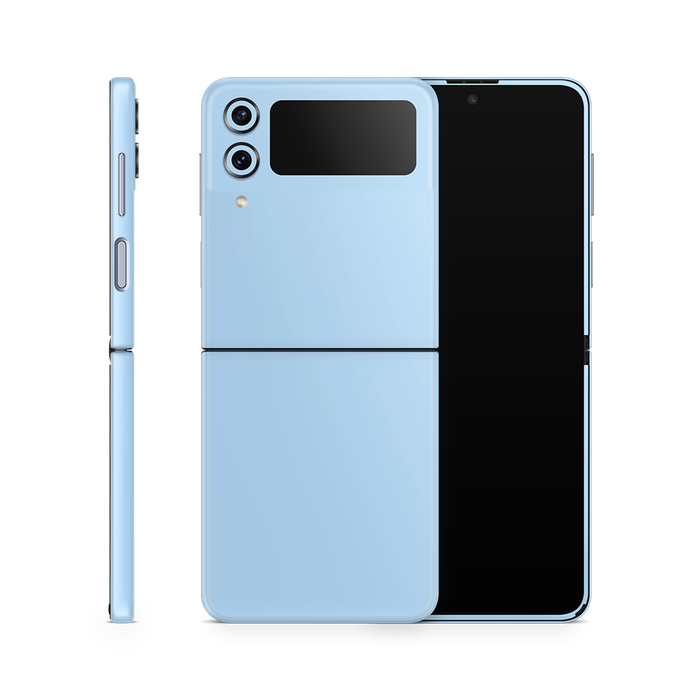 SkinNit Decal Sticker Skin Samsung Galaxy Z Flip 4 Pastel Blue (Decal Skin)