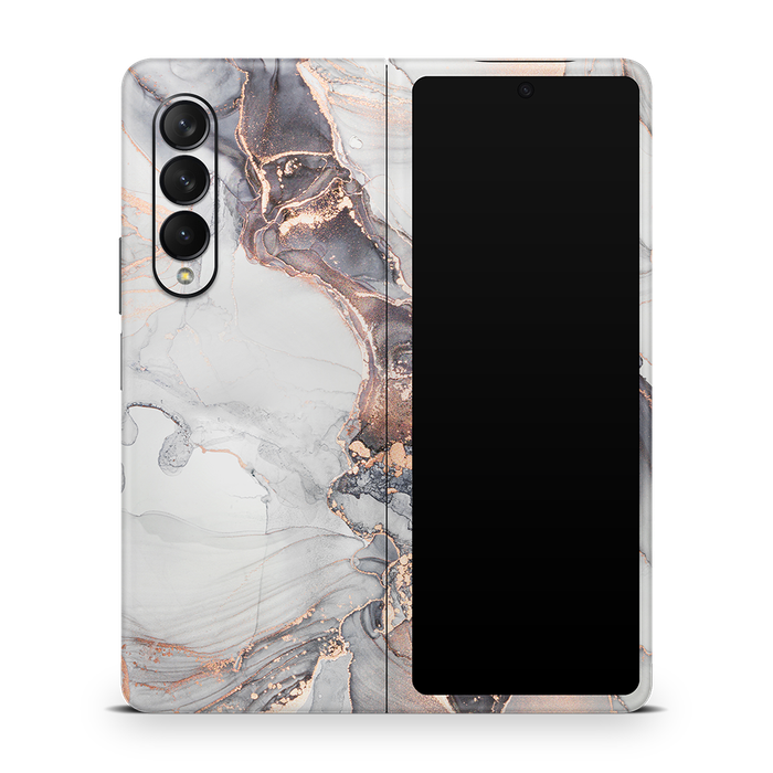 SkinNit Decal Sticker Skin Samsung Galaxy Z Fold 3 Marble Mystic (Decal Skin)