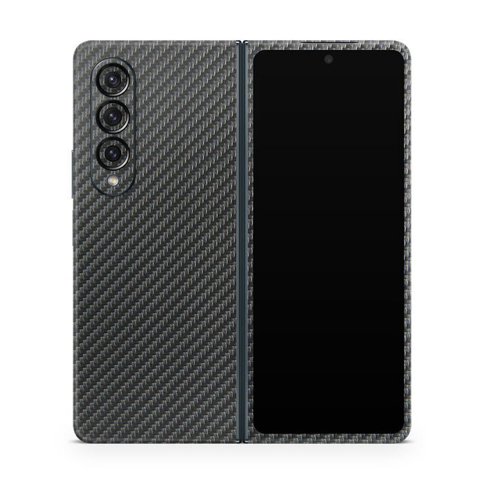 SkinNit Decal Sticker Skin Samsung Galaxy Z Fold 4 Carbon Fiber Anthracite (Decal Skin)