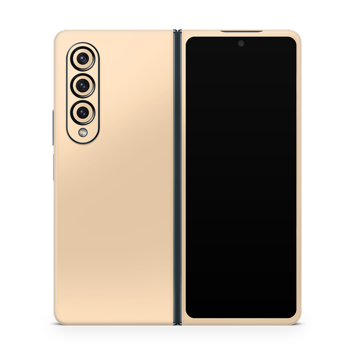 SkinNit Decal Sticker Skin Samsung Galaxy Z Fold 4 Pastel Orange (Decal Skin)