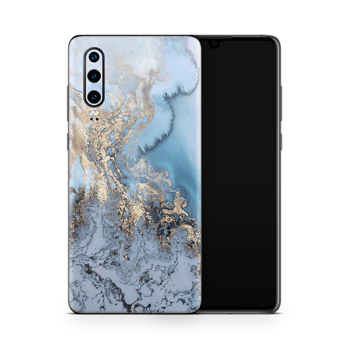 SkinNit Decal Sticker Skin Huawei P30 Lite Marble Arctic Blue (Decal Skin)