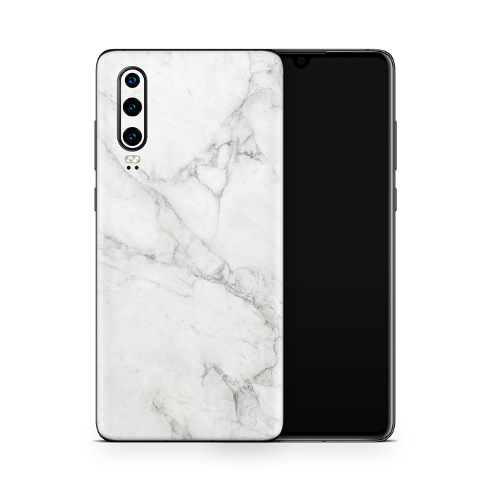 SkinNit Decal Sticker Skin Huawei P30 Lite Marble White (Decal Skin)