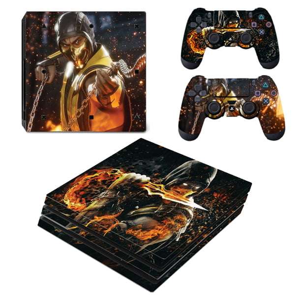SkinNit Decal Sticker Skin For PS4 Pro: Scorpion Fire