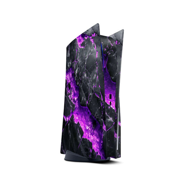 Decal Skin Sticker Compatible with PS5: Carbon Stone Purple