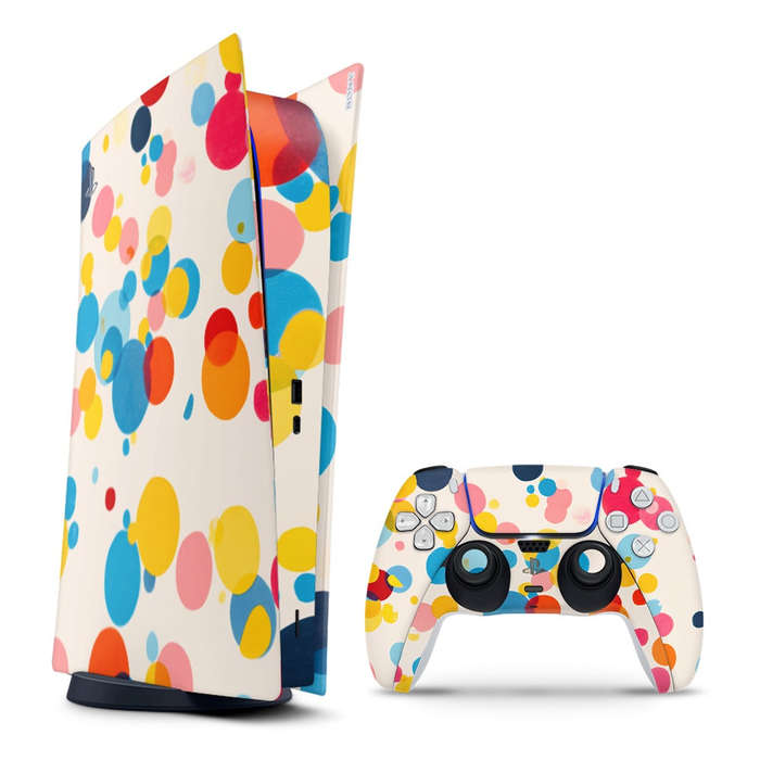 Decal Sticker Skin For PS5 Digital: Vibrant Polka Dots