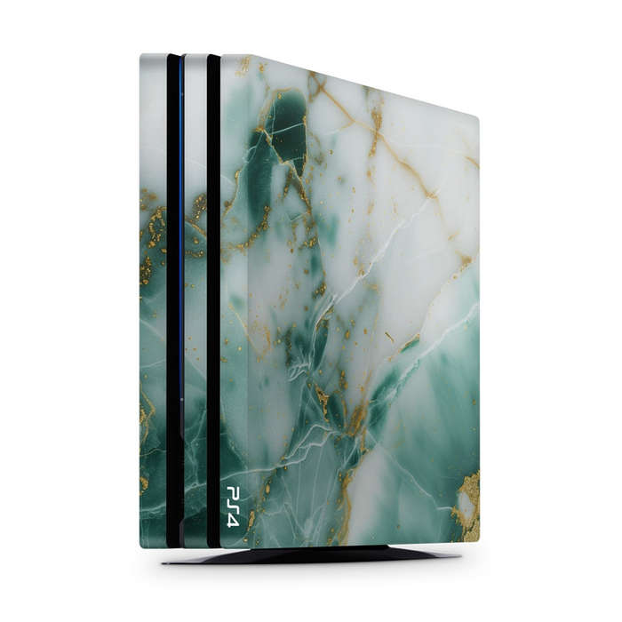 Decal Skin Sticker for PS4 Pro: Marble Emerald Gold