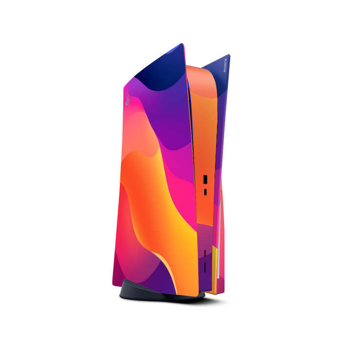 Decal Skin Sticker Compatible with PS5: Vibrant Sunset Waves