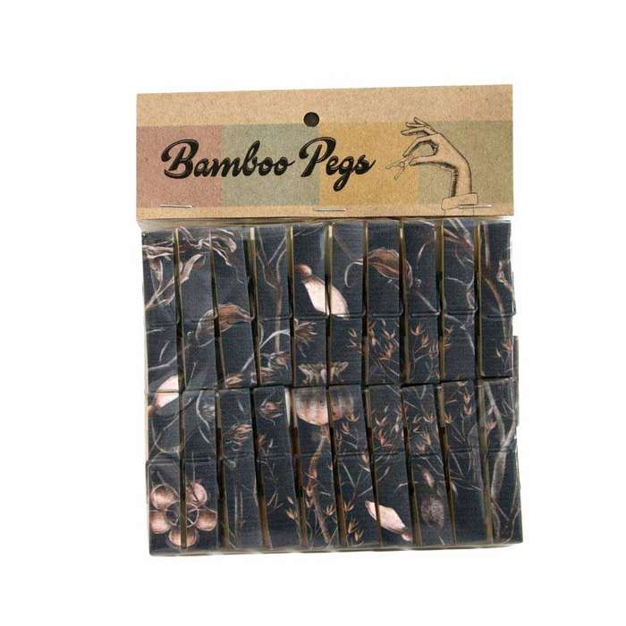 Botanical Black Bamboo Pegs Set