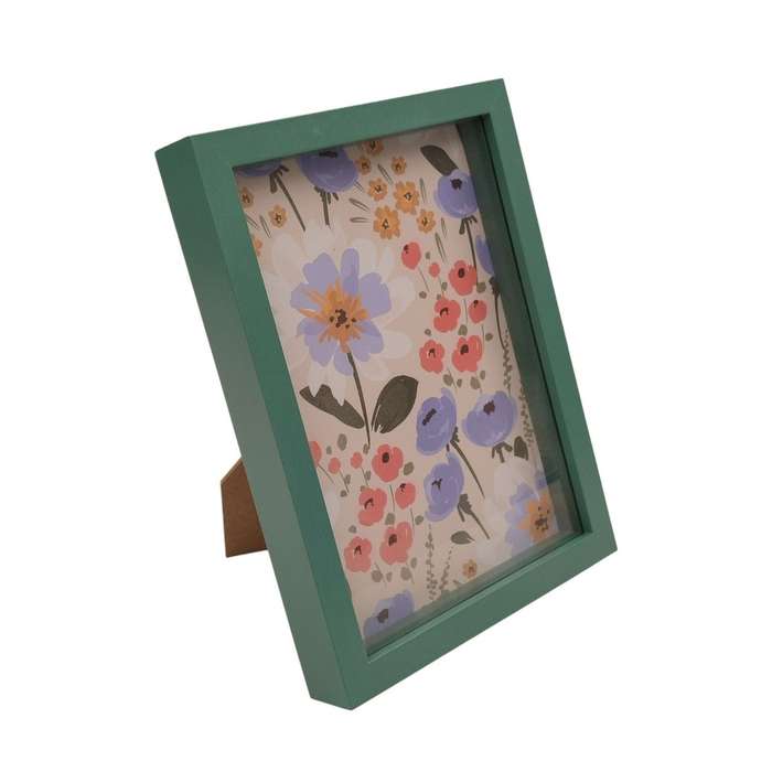Colorful Floral Picture Frame with Green Border