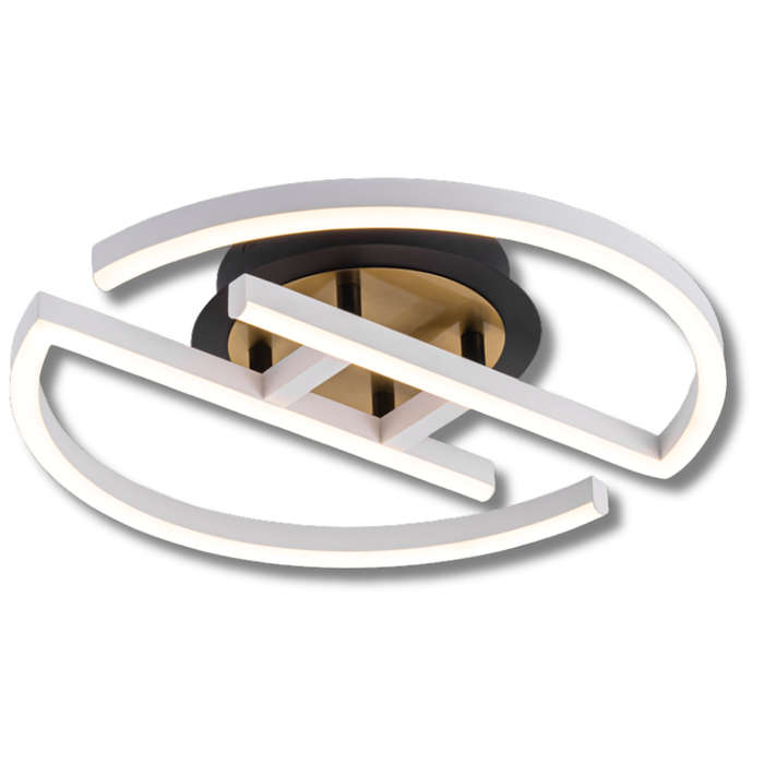 Brightstar CF609 CCT Black, White & Satin Brass Ceiling Fitting