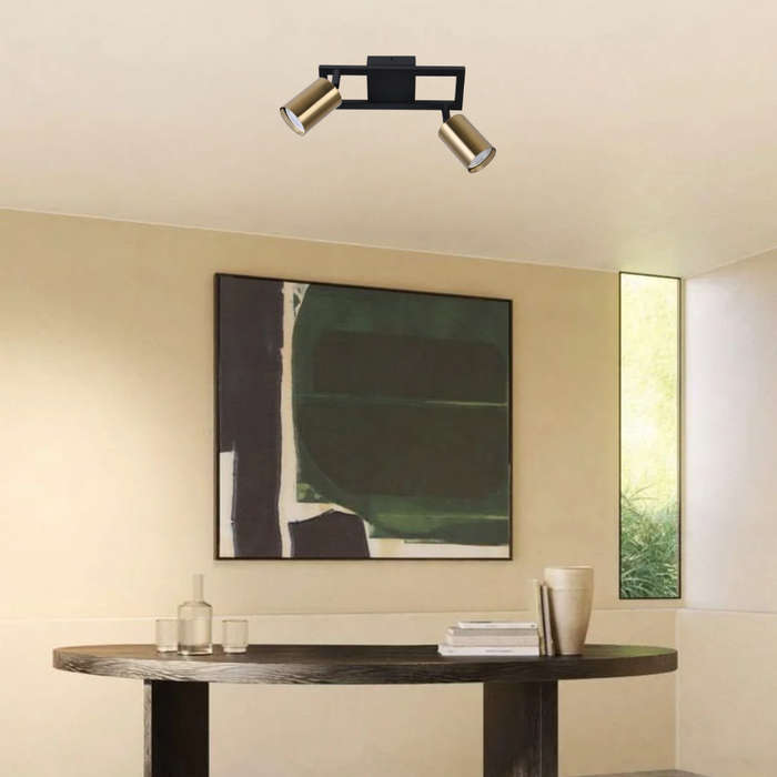 Brightstar S414/2 Black & Satin Brass Spotlight