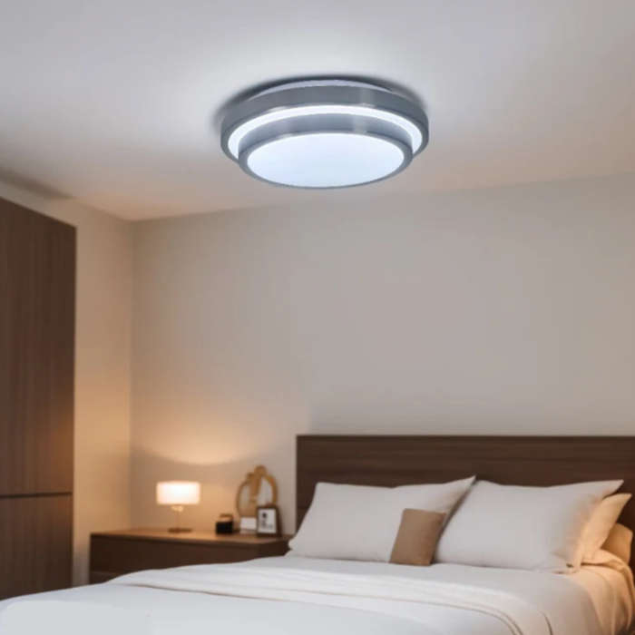 18W LED Round Silver Ceiling Light 6500K