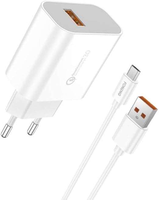 33W Fast Charger 3.0 Adapter  2in1 1M Cable length