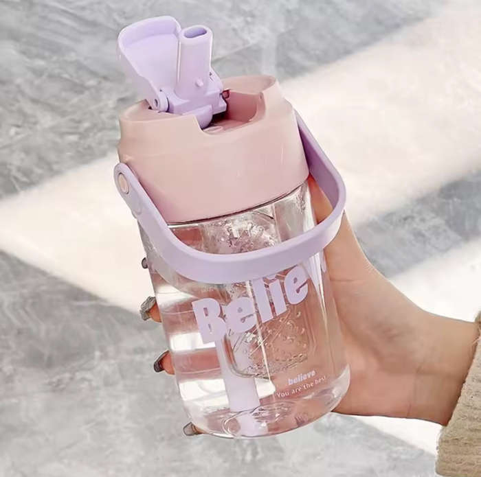 Drinking Bottle Sports Drinking Bottle With Tea Strainer Large Capacity Straw Water Cup Water Bot...
