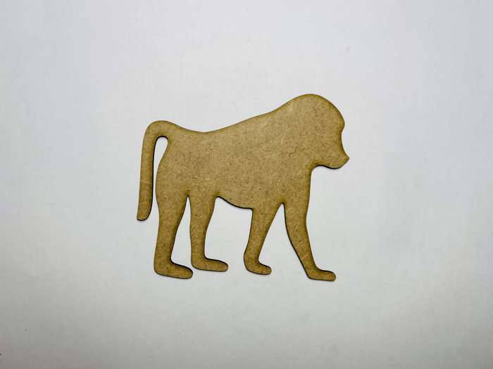 Laser Cut Baboon Unfinished Wood Cutout  76mm