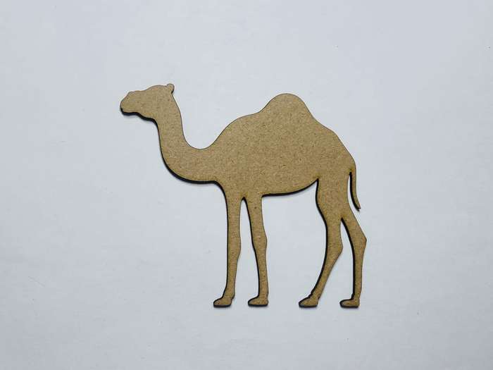 Laser Cut Wooden Camel Cutout  76mm high