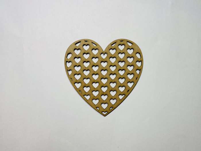 Laser Cut Unfinished Wood Heart Cutout  76mm