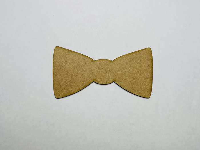 Laser Cut Unfinished Wood Bow Tie Cutout 76mm