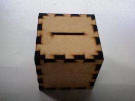 Wooden cube money box - 90mm x 90mm