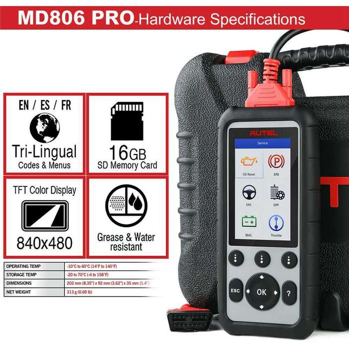 Autel MaxiDiag MD806 Pro Auto Diagnostic OBD2 Scanner Tool (Parallel Import)