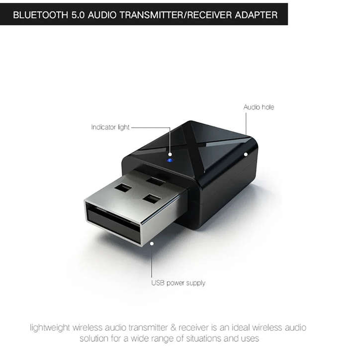Techme KN320 Bluetooth 5.0 Transmitter Receiver Stereo Wireless Adapter