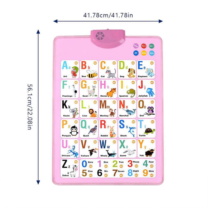 Mihuis Alphabet Numbers Animals Interactive Talking Wall Chart
