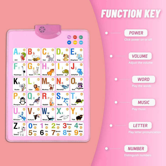 Mihuis Alphabet Numbers Animals Interactive Talking Wall Chart