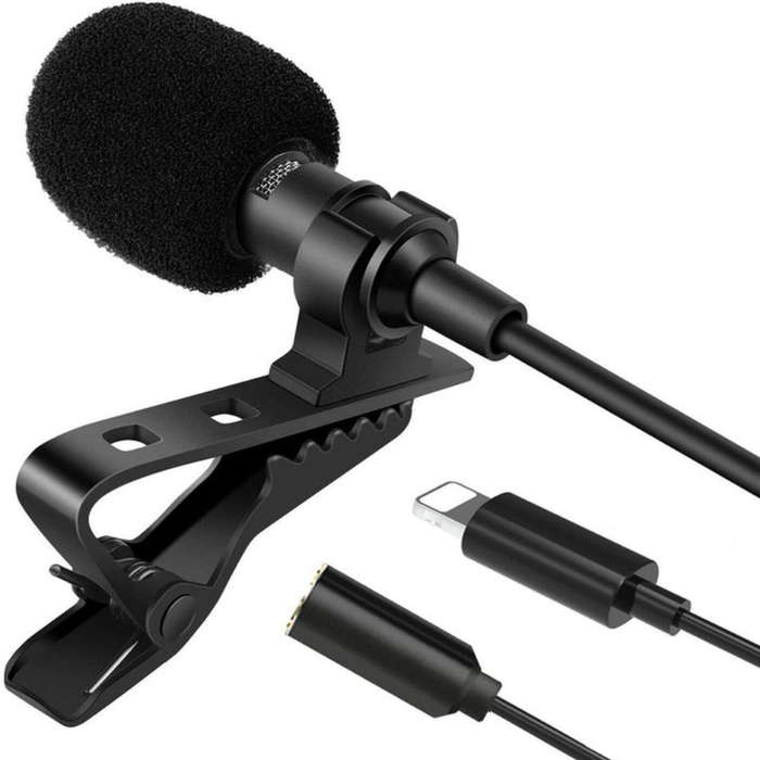 Lavalier Lapel Microphone For iPhone / iPad - Wired Microphone for Phones