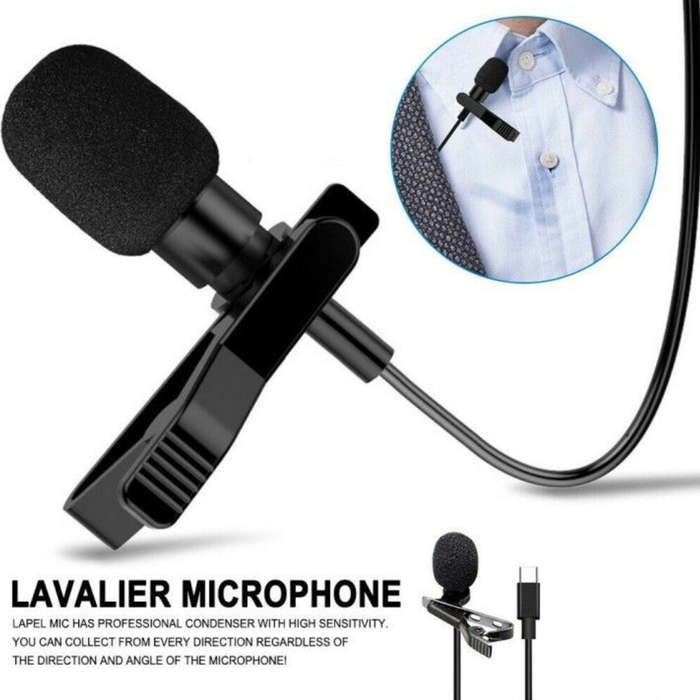 Lavalier Lapel Microphone For iPhone / iPad - Wired Microphone for Phones