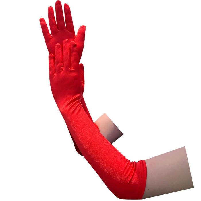 Ladies Satin Gloves Nylon Satin Gloves Retro Ball Performance Long Gloves