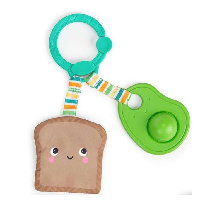 Bright Starts Avocado & Toast Perfect Pair 2-in-1 Teether Toy for age 3m+
