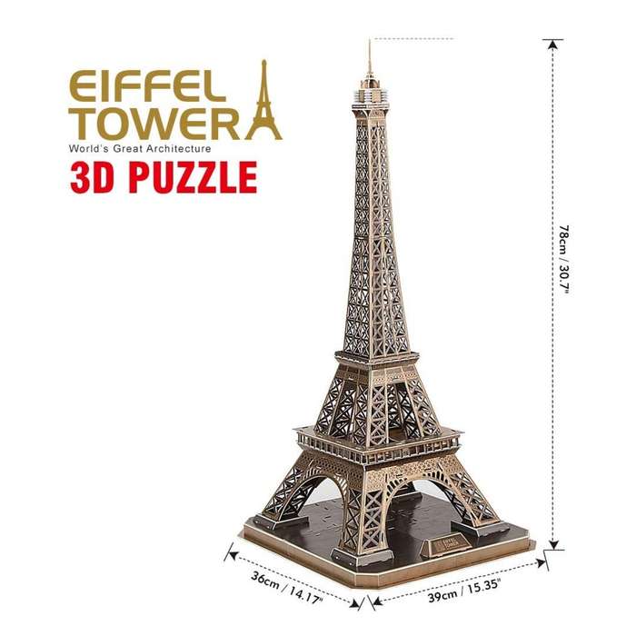 CubicFun Eiffel Tower (France) 82 Piece 3D Puzzle