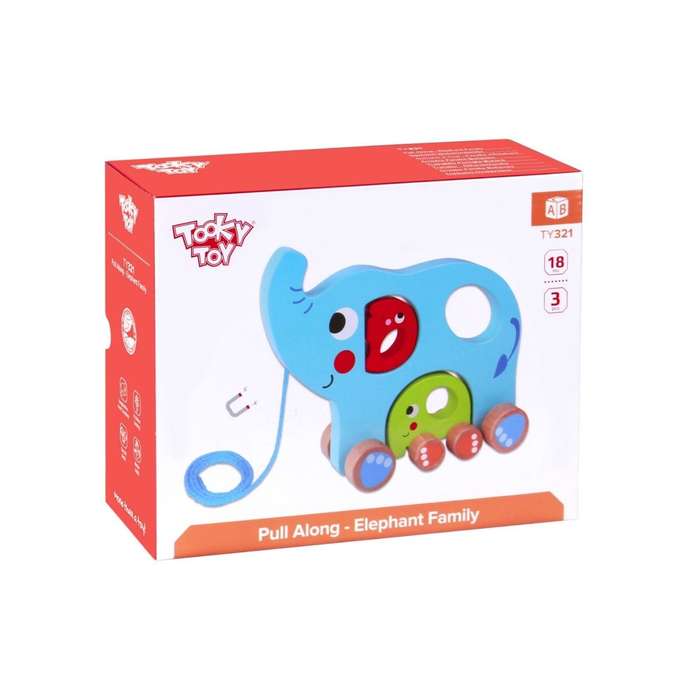 TookyToy Pull Along Elephant Family