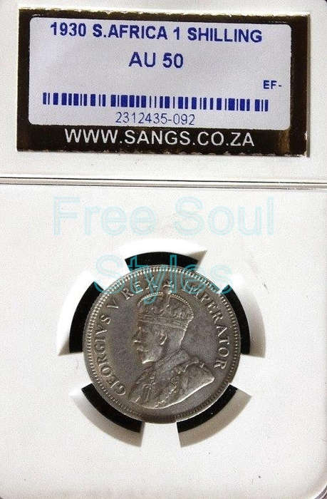 1930 1 Shilling SANGS Graded AU 50 - Catalogue Value R17 500.00