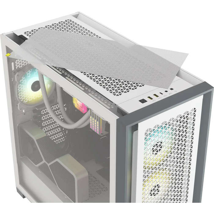 5000D RGB Airflow White Tempered Glass Mid Tower; 2x 3.5'' |  4x 2.5'' Drive Bays; Up to 360mm Ra...