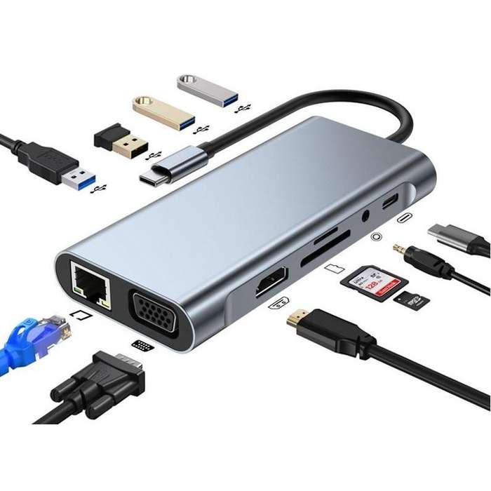 USB TYPE C 11 IN 1 DOCK