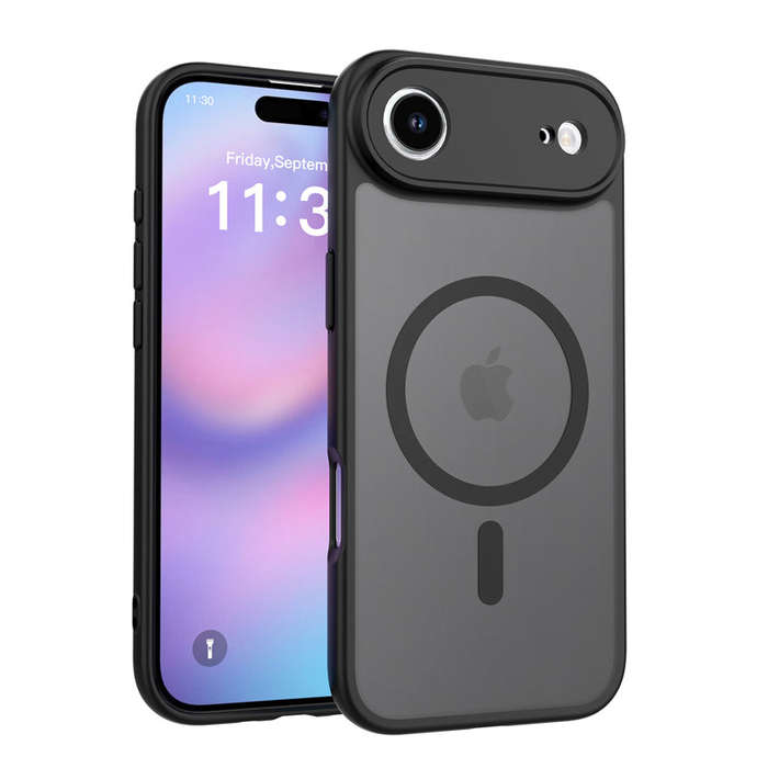 Upgraded Camera Hole Skin Feel Magnetic Drop-Proof Case for iPhone 17 Air Black