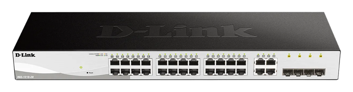 D-Link 28-Port Gigabit Smart Managed Switch; 24 port 10/100/1000Base-T ports + 4 SFP ports
