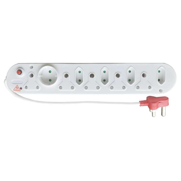 Acconet 10-Way Multiplug with 5x 16A SA and 4x 5A 2 Pin + 1 Round Socket | AC-MPLUG-SURGE-10