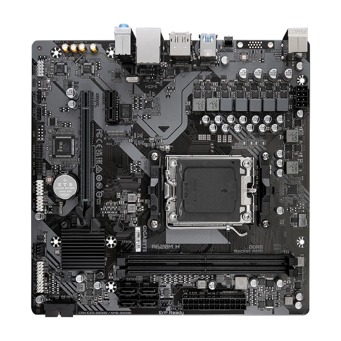 GIGABYTE AMD A620 Chipset for AMD AM5; 2x Dual DDR5; 1x M2; HDMI; DP; mATX.