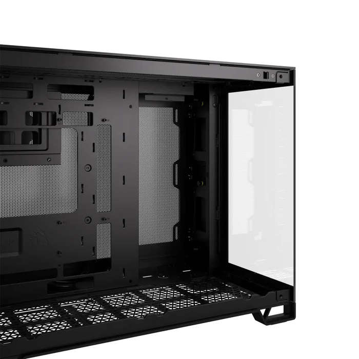 2500D Airflow Black Mid-Tower Dual Chamber PC Case; 2x 3.5'' |  2x 2.5'' Drive Bays; Up to 360mm ...