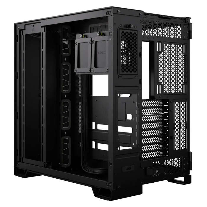 6500X Mid-Tower Black Dual Chamber PC Case; 2x 3.5'' |  2x 2.5'' Drive Bays; Up to 360mm Radiator...