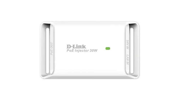 D-Link Gigabit PoE Injector; 10/100/1000Mbps data passthrough rate; IEEE802.3at compliant; DC Out...