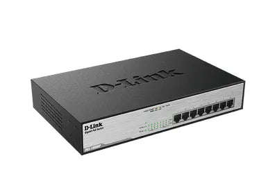 D-Link 8-Ports 10/100/1000Mbps Unmanaged Gigabit Switch (Metal Case; 8 x POE ports)