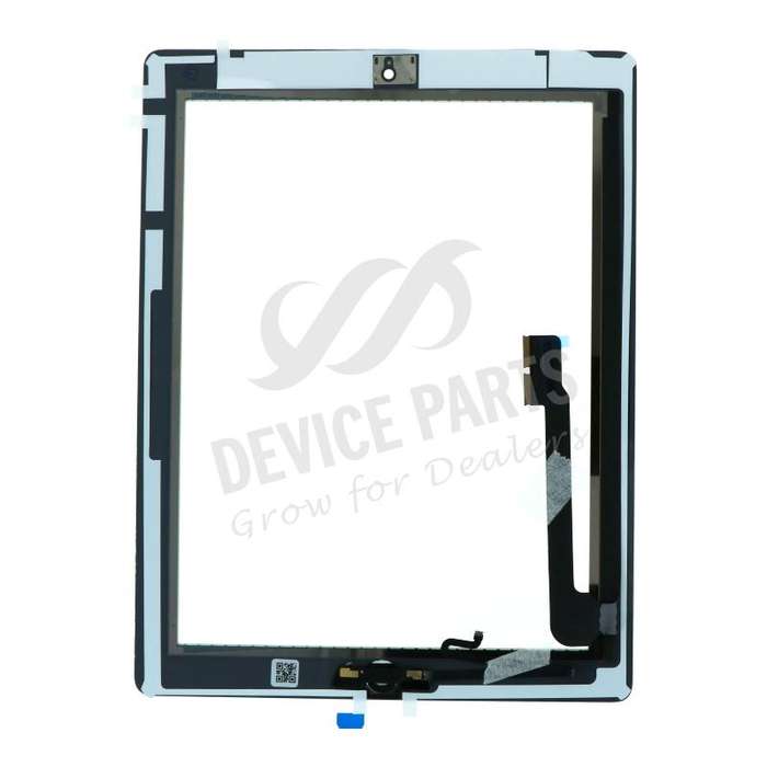 Touch Screen + Touch Screen Adhesive with Home Button Flex Cable for iPad 4 White OEM