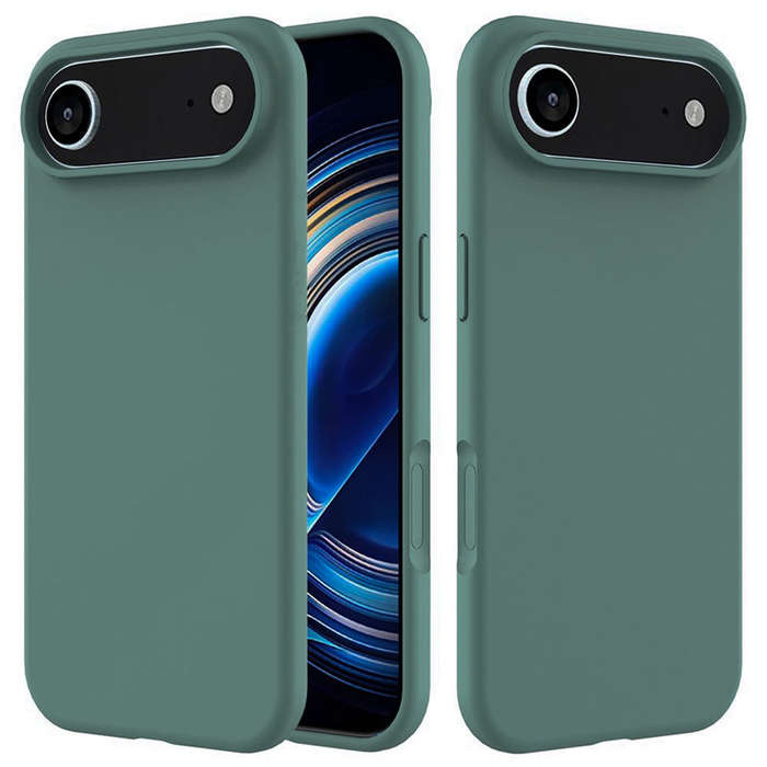 Full Pure Color Liquid Silicone Case Without Logo for iPhone 17 Pro Max Green