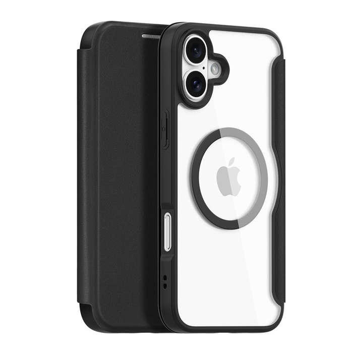 DUX DUCIS Skin X Pro Series Magnetic Horizontal Flip Leather TPU + PU Case for iPhone 16 Plus Black