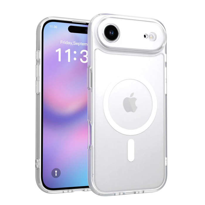 Upgraded Camera Hole Skin Feel Magnetic Drop-Proof Case for iPhone 17 Air Transparent