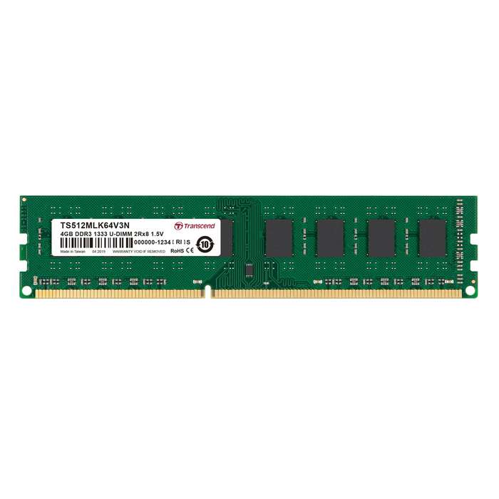 TRANSCEND 4GB Dual Rank DDR3-1333 DESKTOP DIMM 256Mx8