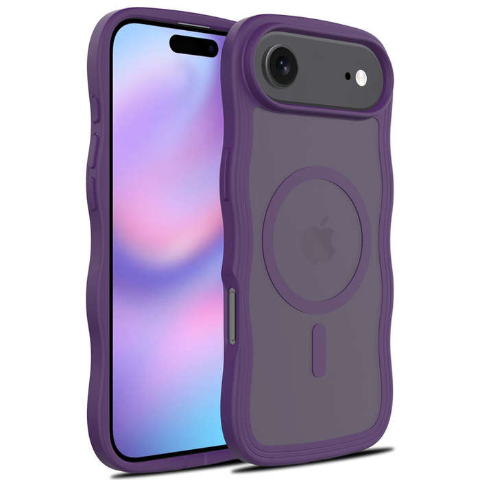 Magsafe Wavy Pattern Translucent Case for iPhone 17 Air Purple